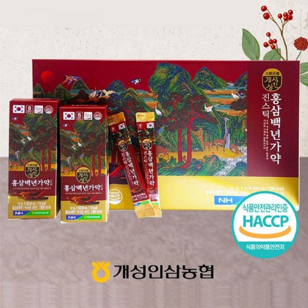 韓国-KMEAL-紅参百年家躍進スティック6年根紅参30包開城商人