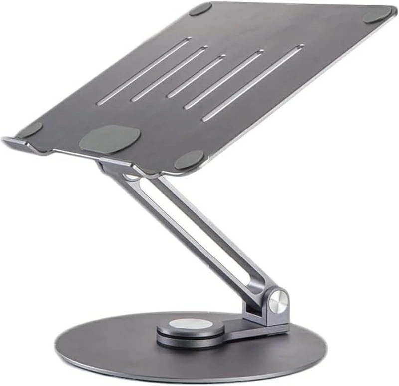 ノートパソコンスタンド タブレットスタンド 昇降折りたたみ便利 無段階高さと角度調整 360度回転 人間工学に基づいたデザイン アルミ合金製 折りたたみ式 アルミ合金製 滑り止め 安定 放熱 15 6