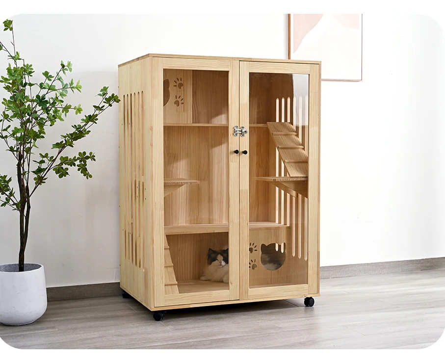 【国内即日発送】猫 ケージ キャットケージ 3段 木製フレーム 広々 大型 猫ゲージ おしゃれ キャットハウス ネコ ハウス 多段 留守番 保護 脱走防止 多頭飼い 多頭 ペットケージ