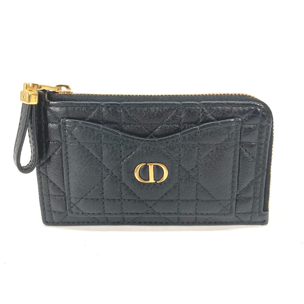 コインケース S5131UWHC_M900 Dior Caro Cosmos ジップ カードホルダー カロ カナージュ L字ファスナー 小銭入れ ウォレット カードケース レザー ブラック