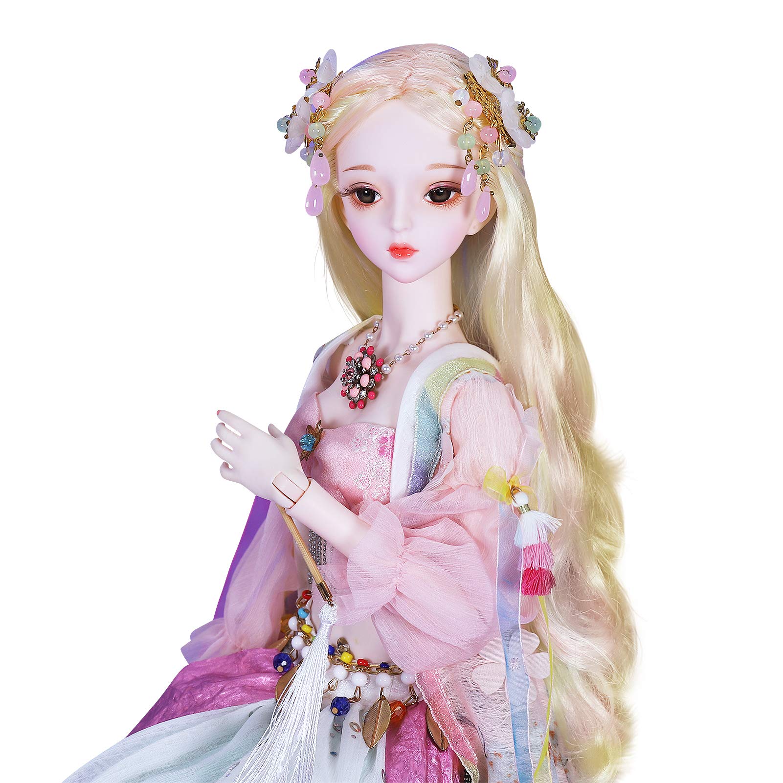 ICY Fortune Days オリジナルデザインの関節動ける人形 1/3 bjdドール フルセット 高さ約60 cm 26個の動ける機械式関節付き体 6 (Peach)