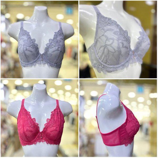 2種中（択1）クチュールパッチ刺繍薄手ブラジャーBCDカップBR981A_DG