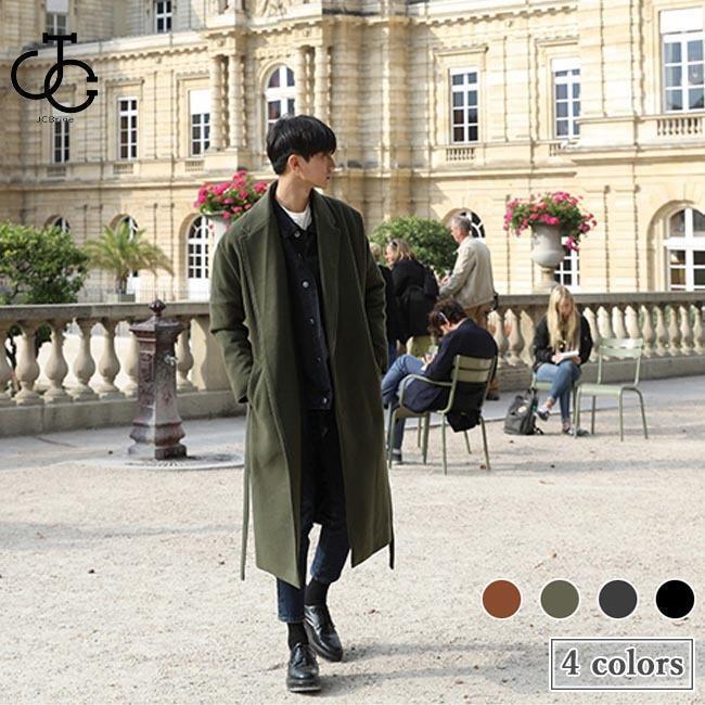 【即納】ガウンコート メンズ チェスターコート ロングコート 秋冬 アウター ゆったり コート ロング スタイリッシュ 通勤 腰ベルト付き 冬コート