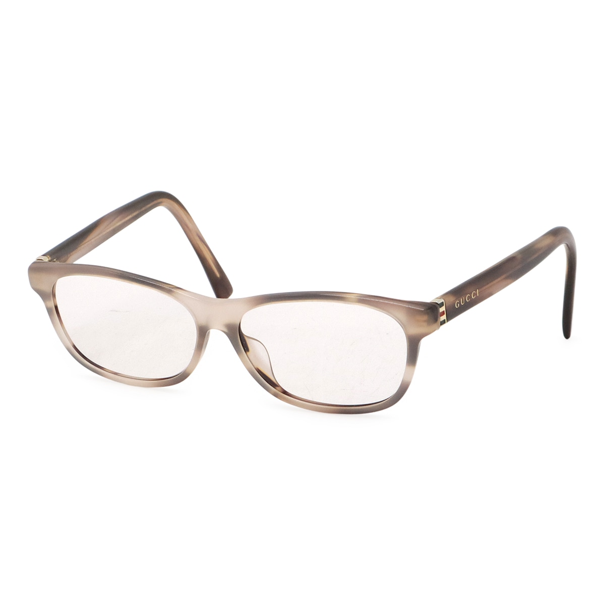 眼鏡 めがね メガネフレーム 度入り ウェリントンシェリプ ライトブラウン クリアホワイト デミブラウン ゴールド金具 GG0458O