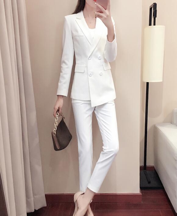 洗えるスーツ「大人気レディース」 3点セットスーツ ビジネス 長袖ジャケット+パンツ+セーター フォーマル 通勤 OL オフィス 制服 秋冬着 フォマール 着痩せ 20代30代40代 ママ 面接 パン 8,117円