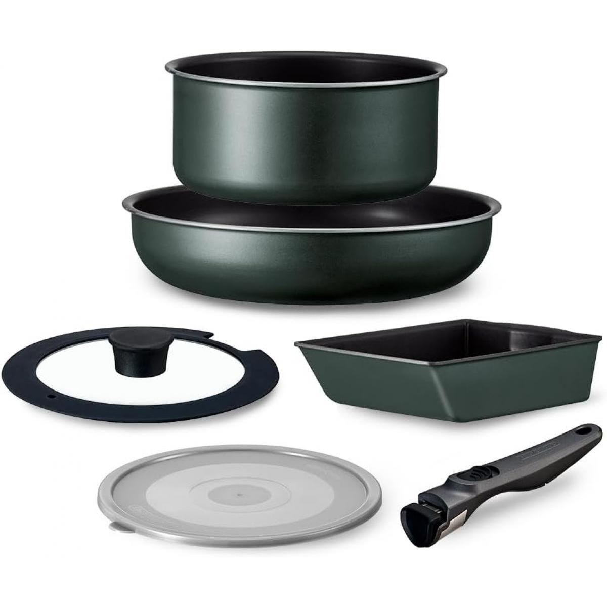 アイリスオーヤマ TERACOAT テラコート 6点セット EHDC-T6S ダークグリーン　フライパン鍋セット ガスIH対応 オーブン可 9,266円