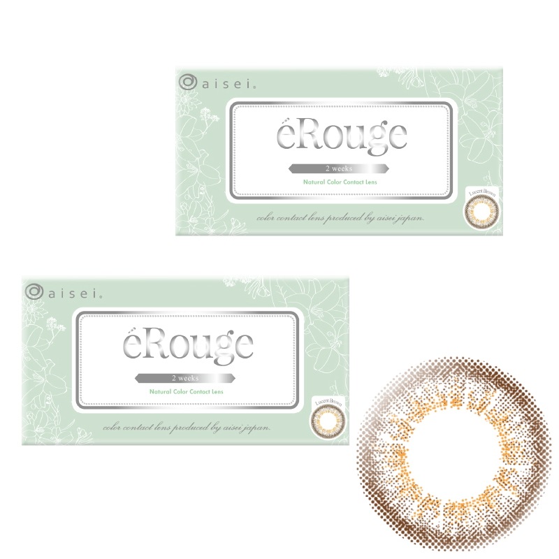 2箱セット エ ルージュ 2week ルーセントブラウン 1箱6枚 2週間交換 カラコン