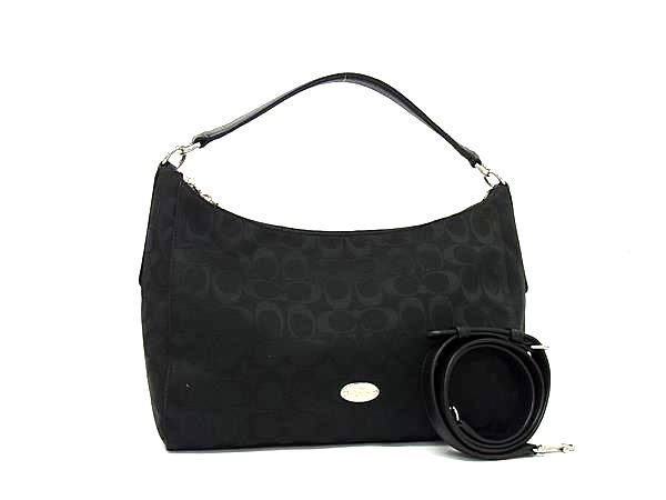 コーチ ハンドバッグ シグネチャー 2WAY ショルダーバッグ キャンバス レザー F36716 シルバー金具 ブラック トートバッグ ショッピングバッグ 鞄 ブランド【本物保証】