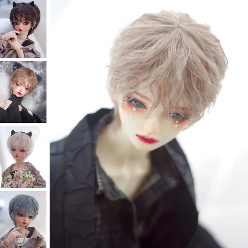 BJDドール用ウィッグ パーマショート SD/MSD/幼SDサイズ球体関節人形用