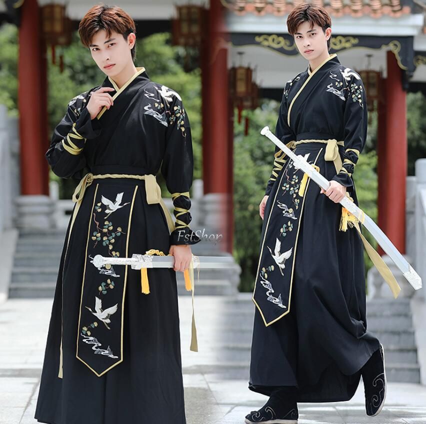 【2025新作入荷】漢服 唐装 2点セットアップ演出服コスプレ服 舞台ステージダンス衣装 メンズ レディース古代コスプレ衣装カジュアル大人用 長袖 交差襟コスプレ衣装 トップス 袴スカート学園祭パーテ