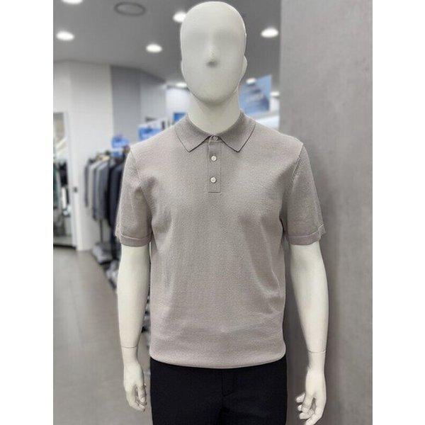メンズ夏半袖洗濯可能なウォッシャブルコットン100%ポロカラーネックニットトップTシャツ5色択1_JK