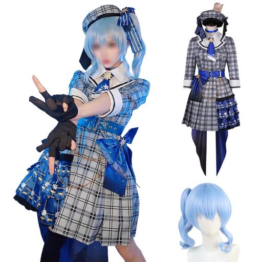 コスパ最高 即納 COSSA 星街すいせい コスプレ ウィッグ付き イベント ハロウィン 変装 仮装 パーティー 学園祭 仮装 制服 クリスマス イベント COSPLAY (M)
