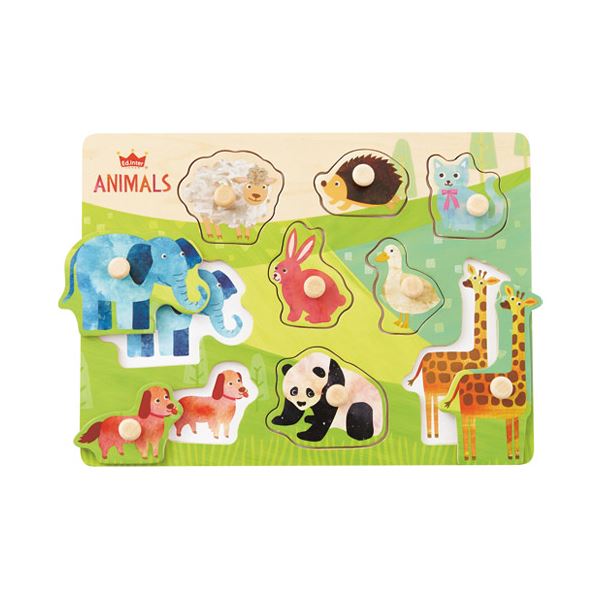 （まとめ）エド・インター 木のパズル なかよしどうぶつ(×3セット)