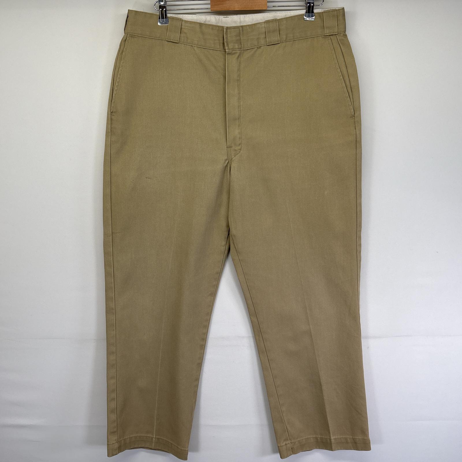 古着 80s～90s/80年代～90年代 ヴィンテージ USA製 ワークパンツ ストレート チビタグ w38 L29 ベージュ メンズ