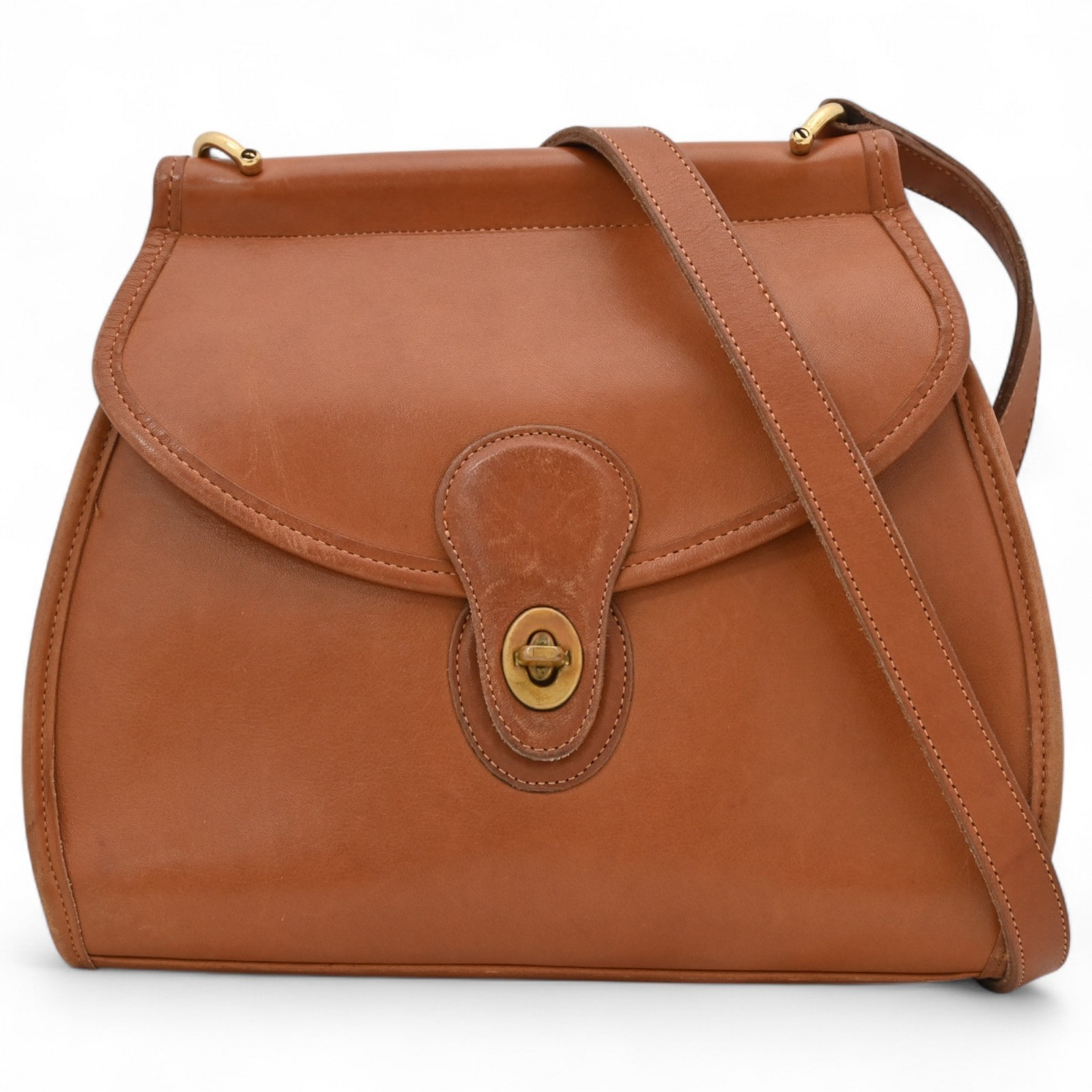 コーチ ターンロック USA製 ショルダーバッグ ブラウン Bランク co4510bm