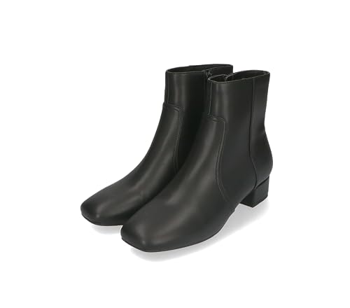 [オリエンタルトラフィック] ショートブーツ ブーツ サイド切替 チャンキーヒール スクエアトゥ レディース 柔らかい BLACK(23AW) 23.0~23.5 cm