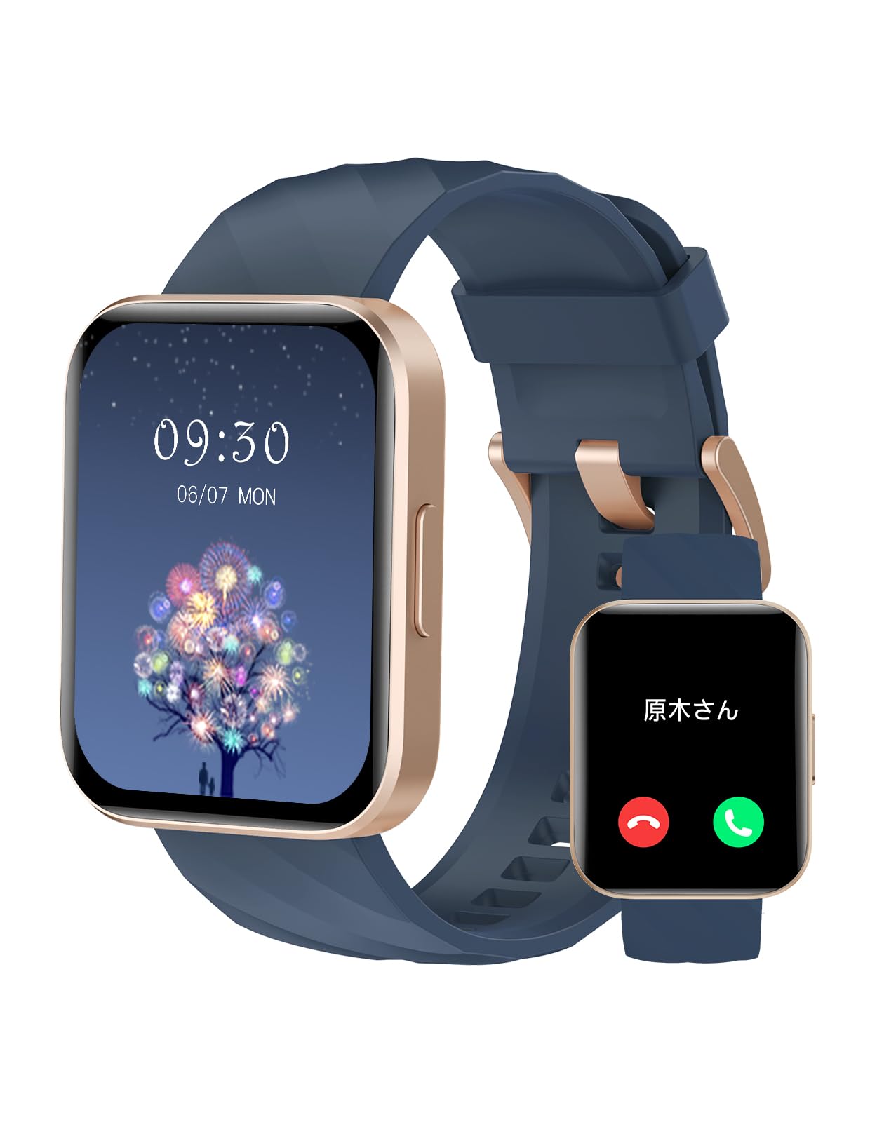 RUIMEN スマートウォッチ i Phone アンドロイド 対応 通話機能付き Smart Watch 1.85インチ大画面 レディース メンズ 腕時計 100 種類運動モード ゲーム 睡眠モニター