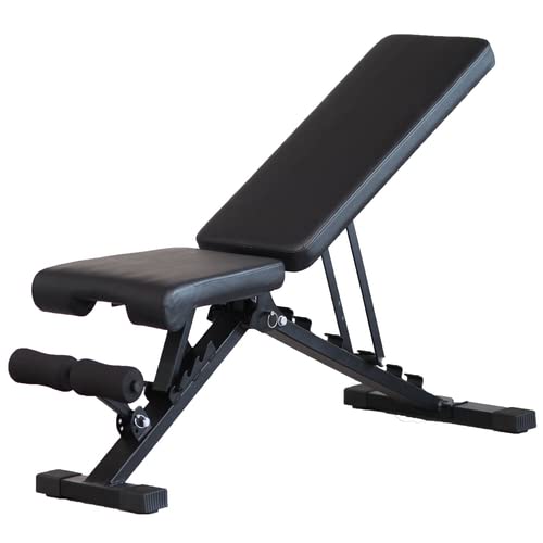 リーディングエッジ 折りたたみマルチポジションベンチ 耐荷重120kg 角度調整可能 フットレスト付 コンパクト収納 簡単設営 日本語説明書 インクライン デクライン フラット シットアップ