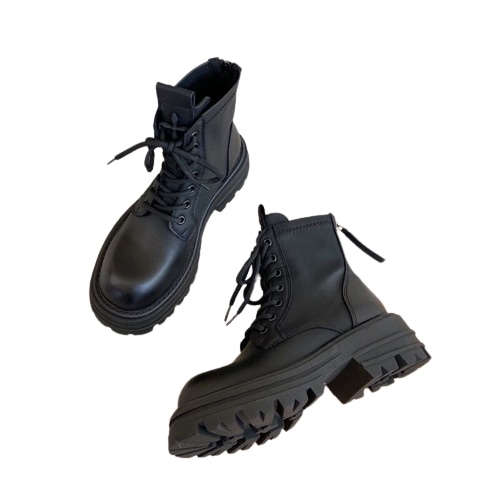 ミスマドレーヌ厚底マーチンブーツ女性秋の通気性のあるマルチバンド