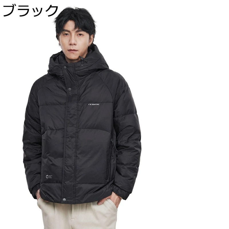 ダウンジャケット メンズ 秋冬 ブルゾン ジャンパー 大きいサイズ フード付き 厚手 防寒 保温性 防風 防水 ショート カジュアル 冬用ジャケット アウトドア 冬服