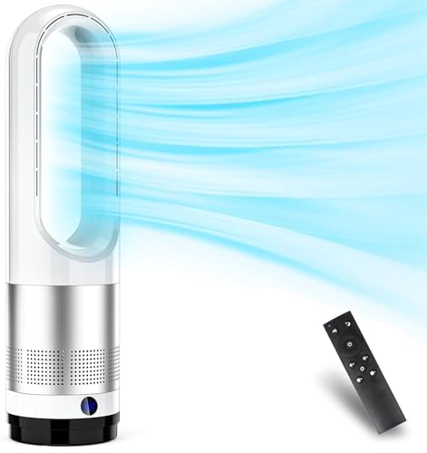 扇風機 羽根なし タワーファン【2024夏向け節電対策】 8段階風量調整 微風