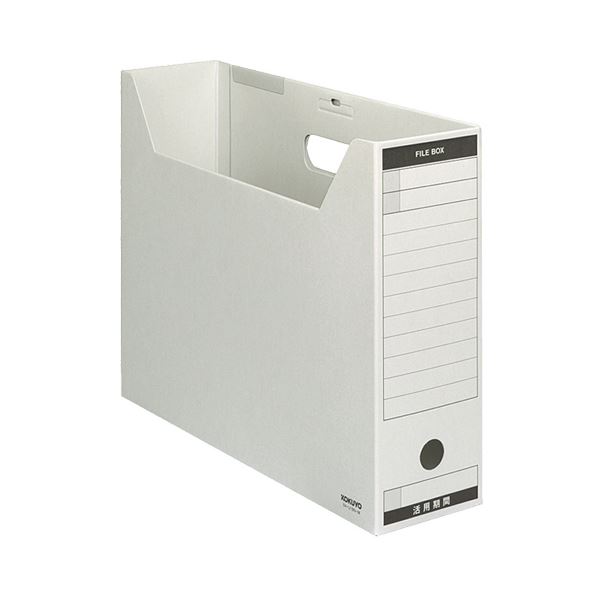 (まとめ) コクヨ ファイルボックス-FS(Bタイプ) B4ヨコ 背幅102mm グレー フタ付 B4-LFBN-M 1パック(5冊) (×2セット)