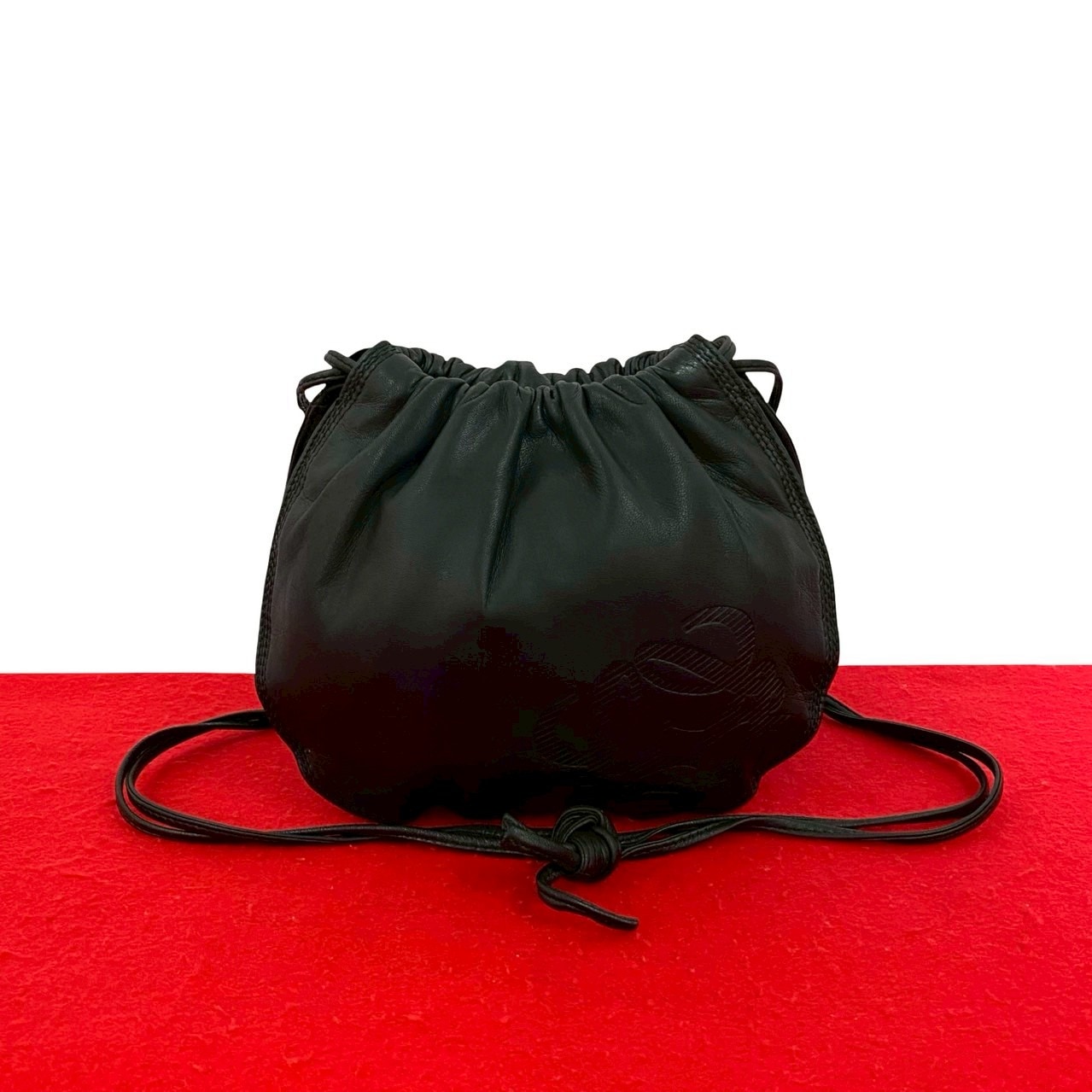 ヴィンテージ アナグラム ロゴショルダーバッグ レザー ブラック 40163