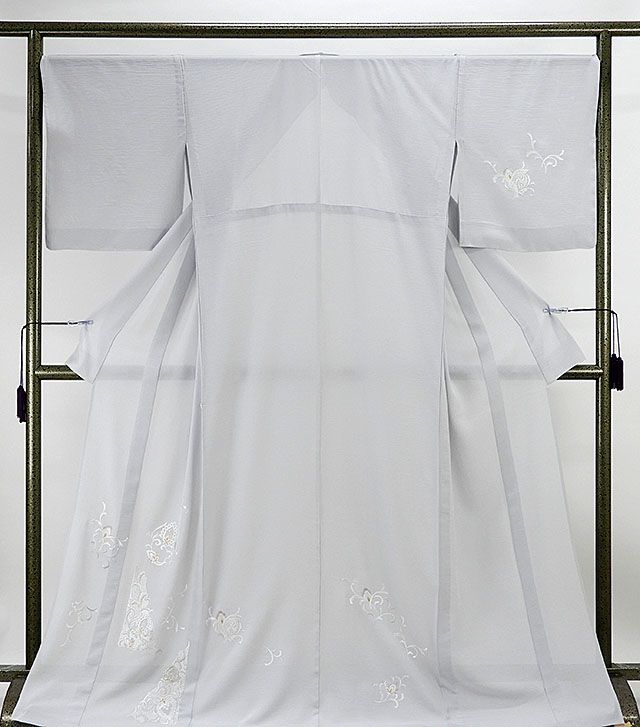 夏物 訪問着 新品仕立済 正絹 夏物 刺繍唐花模様 絽訪問着 新品 仕立て上がり 着物