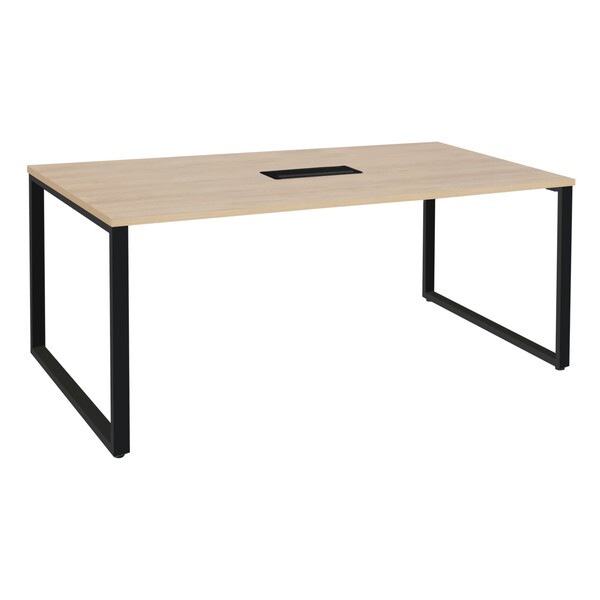 法人限定 カグクロ ALT-1890-BK-AW ALettoミーティングテーブル W1800 ブラック*アッシュウッド メーカー直送