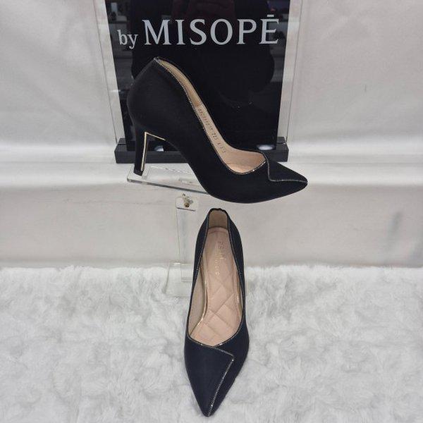 By 女性 ビーズ装飾 ハイヒール 112HT331SI007 BLACK 2 JJ