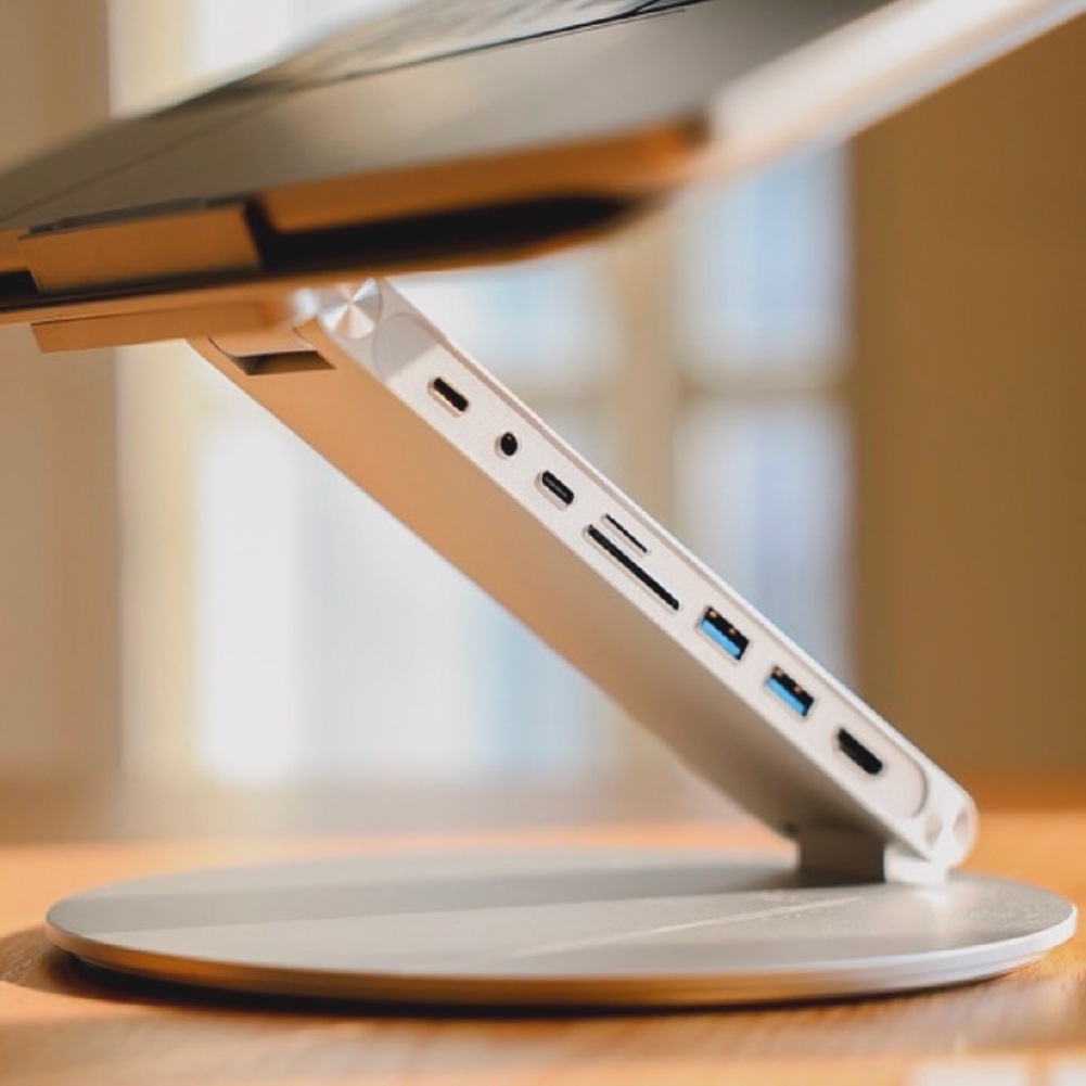 LYCKA Till X5 Pro スタンドMacbook対応 iPad ノートパソコン USB-C ハブ一体型 在宅勤務 タブレット HDMI対応 充電 高さ調整可能 360度回転