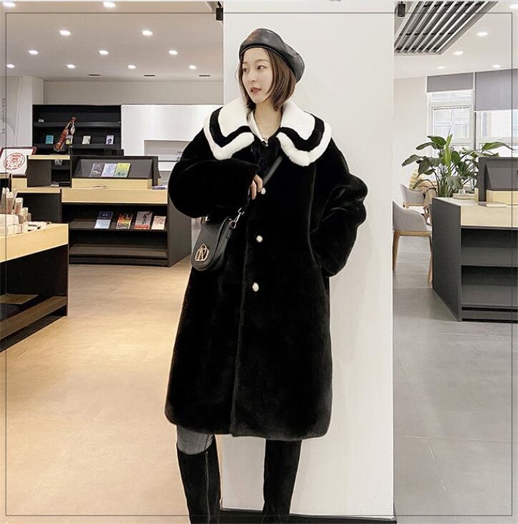 [55555SHOP]おすすめ商品韓国ファッション 学院風 フェイクファー 人形の襟コート 2020