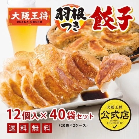 羽根つき餃子 12個入り40袋（20袋ずつ2ケース）【同梱不可】