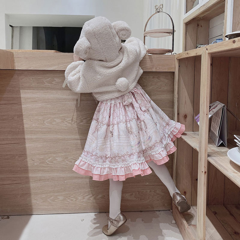 little Yuanyuan かわいい子供服 ロリータ 子供 ロリータ ベビー 小さな子供用 おしゃれ 厚手 フード付き ジャケット