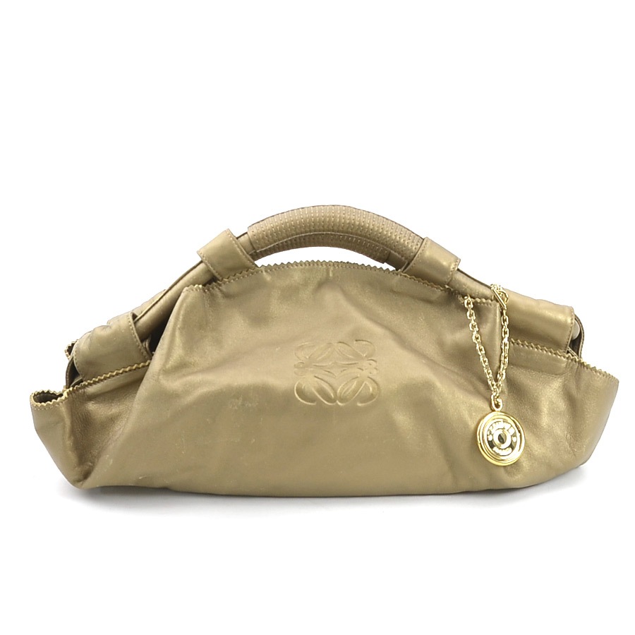ロエベ LOEWE ハンドバッグ ナッパアイレ レザー ゴールド ゴールド レディース e59752k