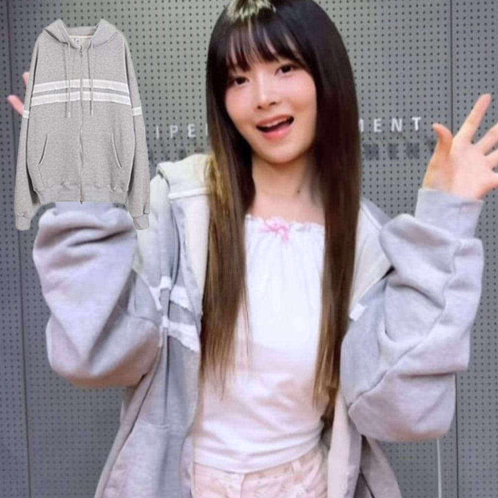 [IVE REI / NEWJEANS HANNI/ HAN SOHEE and more 着用!] TORCHON RIBBON LACE OVERSIZED HOODIE (2COLOR)