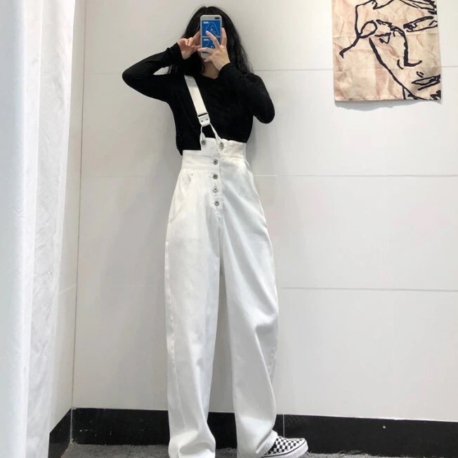 トップス ボトムス オールインワン サロペット ロング丈 袖なし デニム ブルーデニム かわいい 大人可愛い シンプル カジュアル おしゃれ かっこいい レトロ 大人女子 こなれ感 ルーズ クール