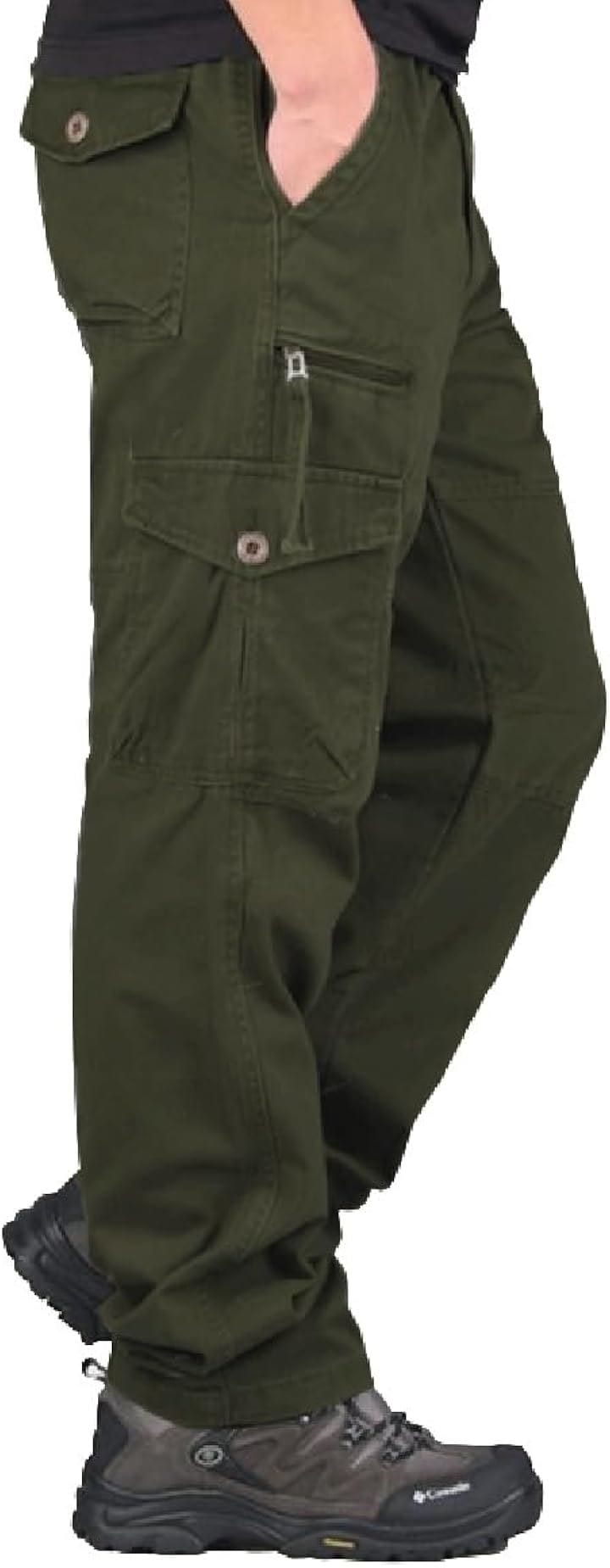 カーゴパンツ メンズ 大きいサイズ 作業着 作業ズボン 長ズボン カジュアルパンツ(グリーン, XL) 6,367円