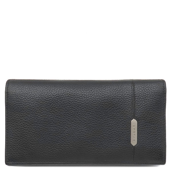 ブルガリ 長財布 セルペンティ スカリエ マン カーフ ブラック マットシルバー金具 黒 二つ折り 札入れ 284708 【箱】【中古】