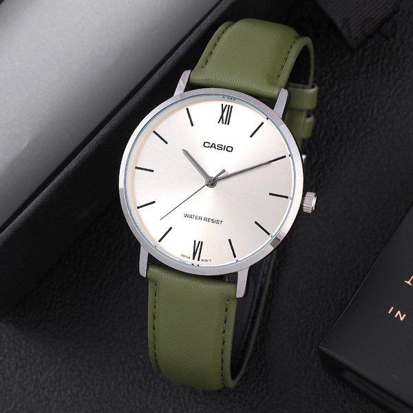 MTP-VT01L-3B ラージサイズ シンプル アナログ カジュアル メンズ レザーウォッチ d