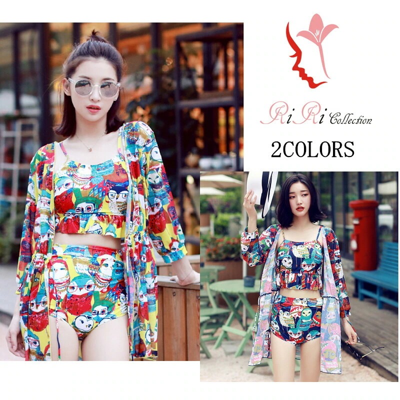 新作-f014 レディス水着 カラフル オフショルダー ビスチェ バンドゥ フリル ワンピース タンキニ 大きいサイズS-XL 16247