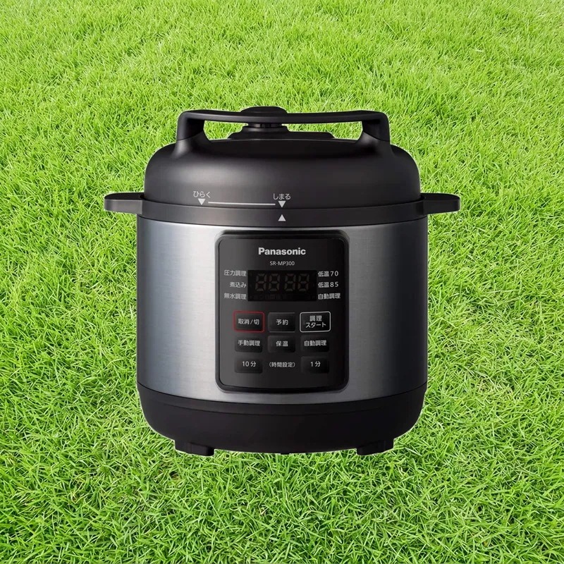 パナソニック 電気圧力鍋 3L 圧力/低温/無水/煮込/自動調理 レシピブック付 温度過昇防止機能 SR-MP300-K