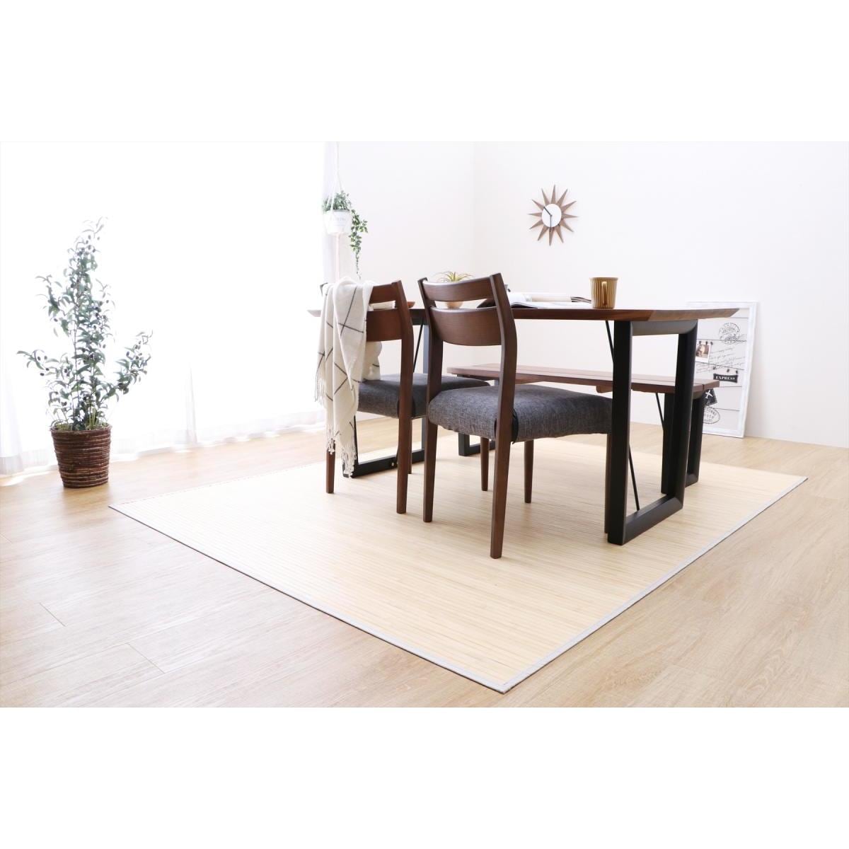 【I】【代引不可】イケヒコ 籐竹カーペット ローマ ナチュラル 約180×220cm 【北海道・沖縄・離島不可】夏 ラグ ひんやり 汚れにくい