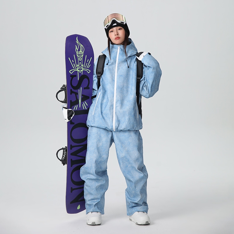 2024新作 スノーボードウェア 上下セット メンズ レディース ブルー 撥水/防風/保温 男女通用 スキーウェア アウター ジャケット パンツ 33,670円