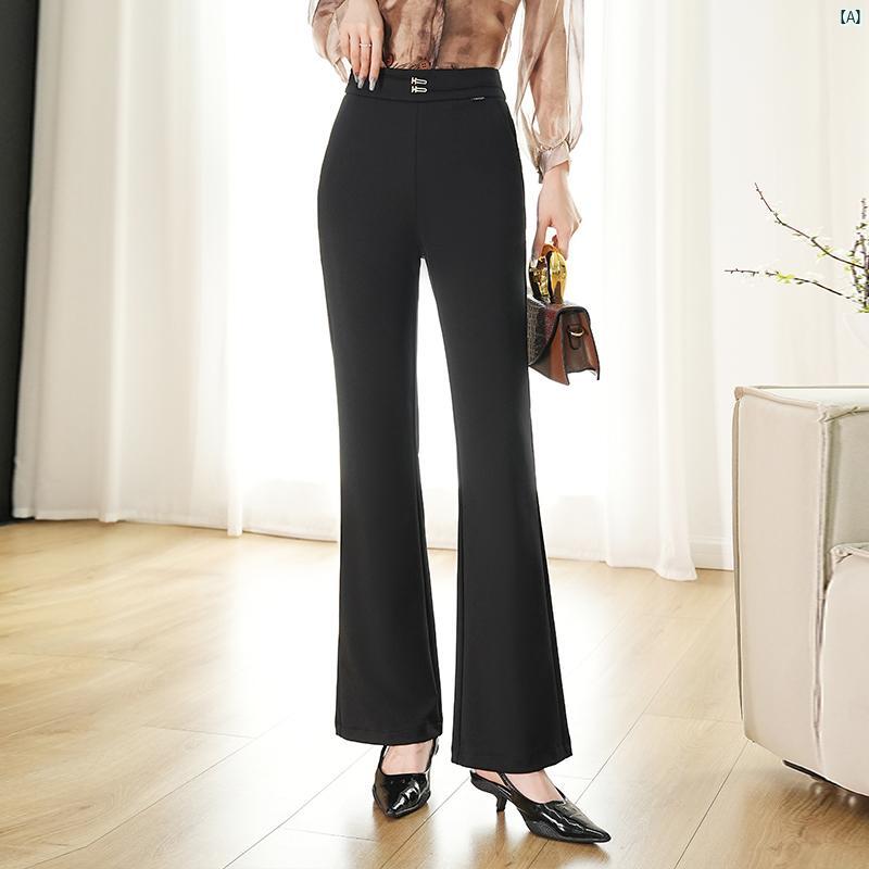 レディース ドレー ピー ハイウエスト ベルボトムパンツ 秋 新 カジュアル スーツ パンツ ハイエンド スリム ブーツ カット