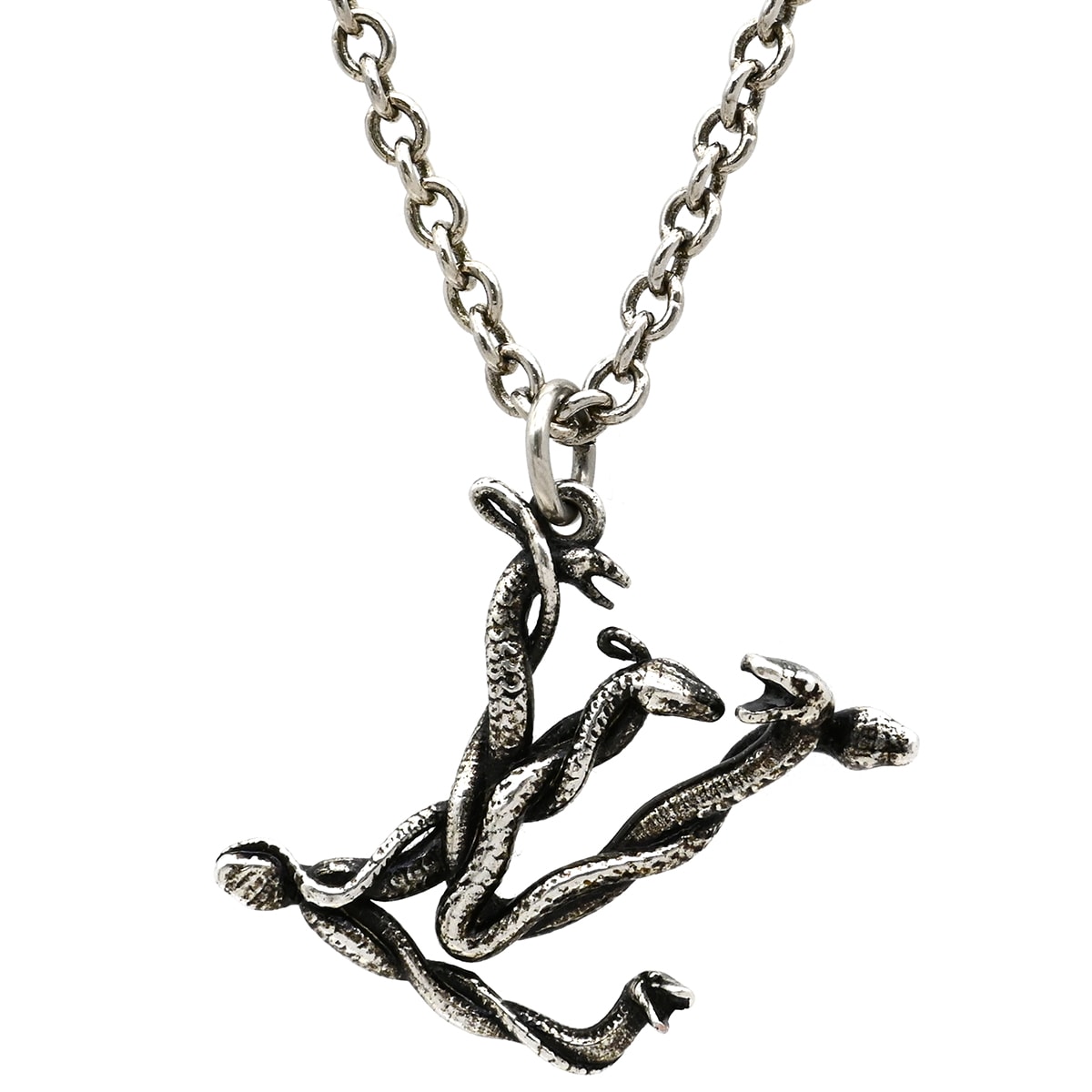 ルイヴィトン ネックレス LVスネーク ペンダント メタル シルバー ヴィンテージ金具 シルバー金具 ロゴ ヘビ MP2567 OB0199【中古】 37,492円