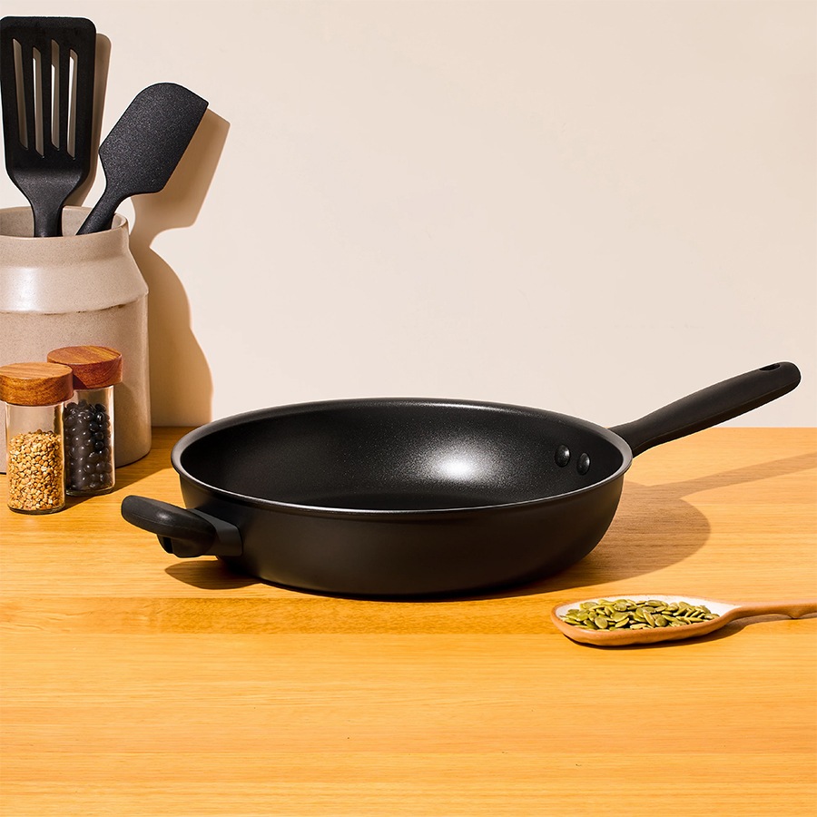 ミッドナイト インダクション ノンスティックフライパン (30cm) PFOAフリー ブラック