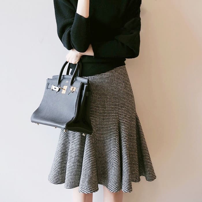 千鳥格子 マーメイドスカート レディース スタイルアップ 秋春冬 ボトムス きれいめ カジュアル フォーマル セレモニー お呼ばれ 通勤 旅行 女子会 お出かけ 母の日 プレゼント 30代 40代 5