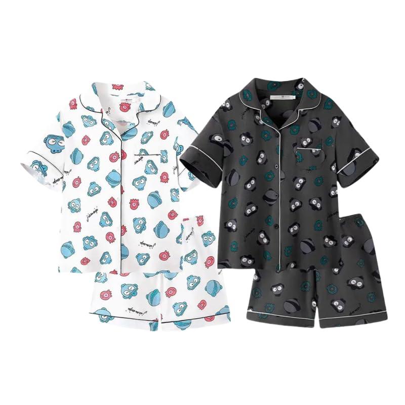 ハンギョドン パジャマ 人魚ハントン Tシャツ 半袖 お揃い メンズ 衣装 黒白 コスチューム ハーフパンツ 夏 レディース メンズパジャマ ネグリジェ 薄手