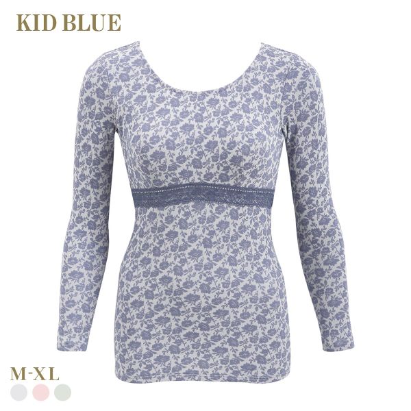 キッドブルー 25フラワーJQ カップ付き 長袖 レディース インナー KID BLUE 大きいサイ